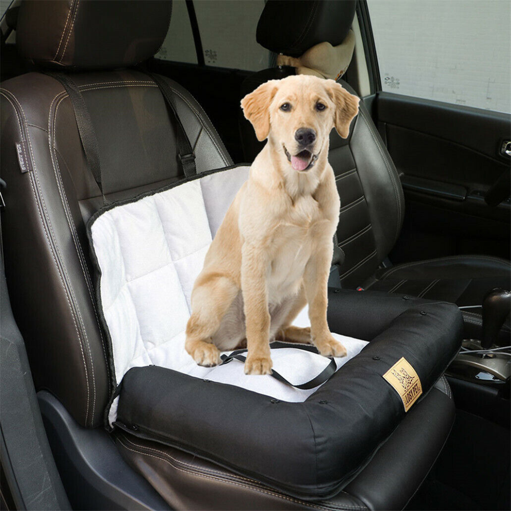 Car Seat Bed Waterproof Pet Cushion Mat with Removable Cover and Safety Belt