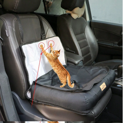 Car Seat Bed Waterproof Pet Cushion Mat with Removable Cover and Safety Belt