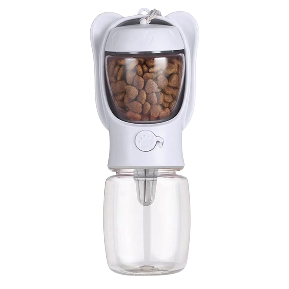 2 in 1 Dog Water Bottle with Food Container and Leak Proof Travel Dispenser