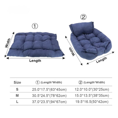 3 In 1 Dogs Cat Sleeping Bed Winter Warm Pet Kennel Cushion