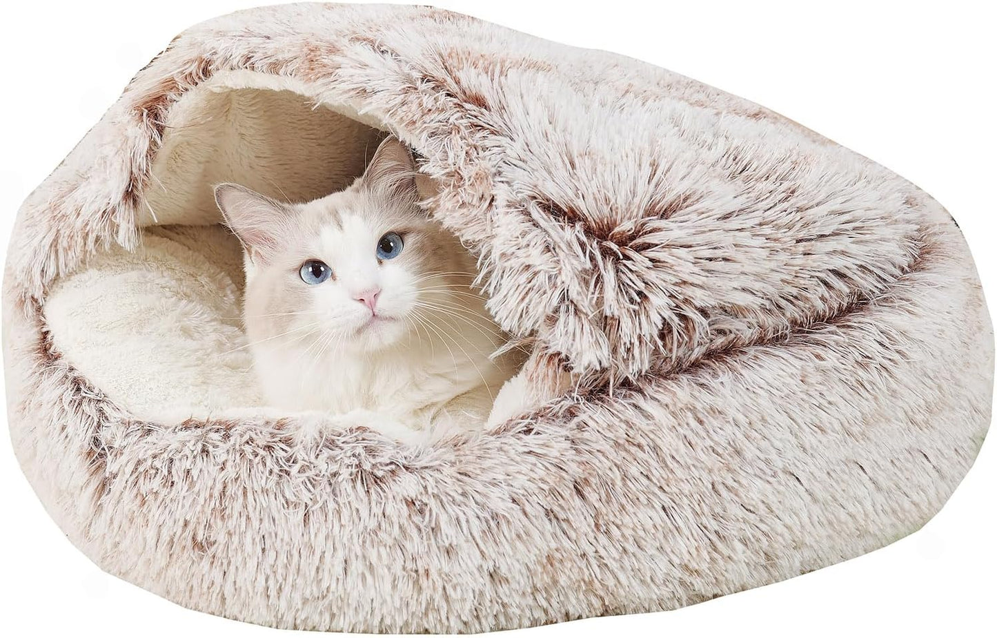 2-in-1 Round Cushion & Warm Pet House for Small Dogs